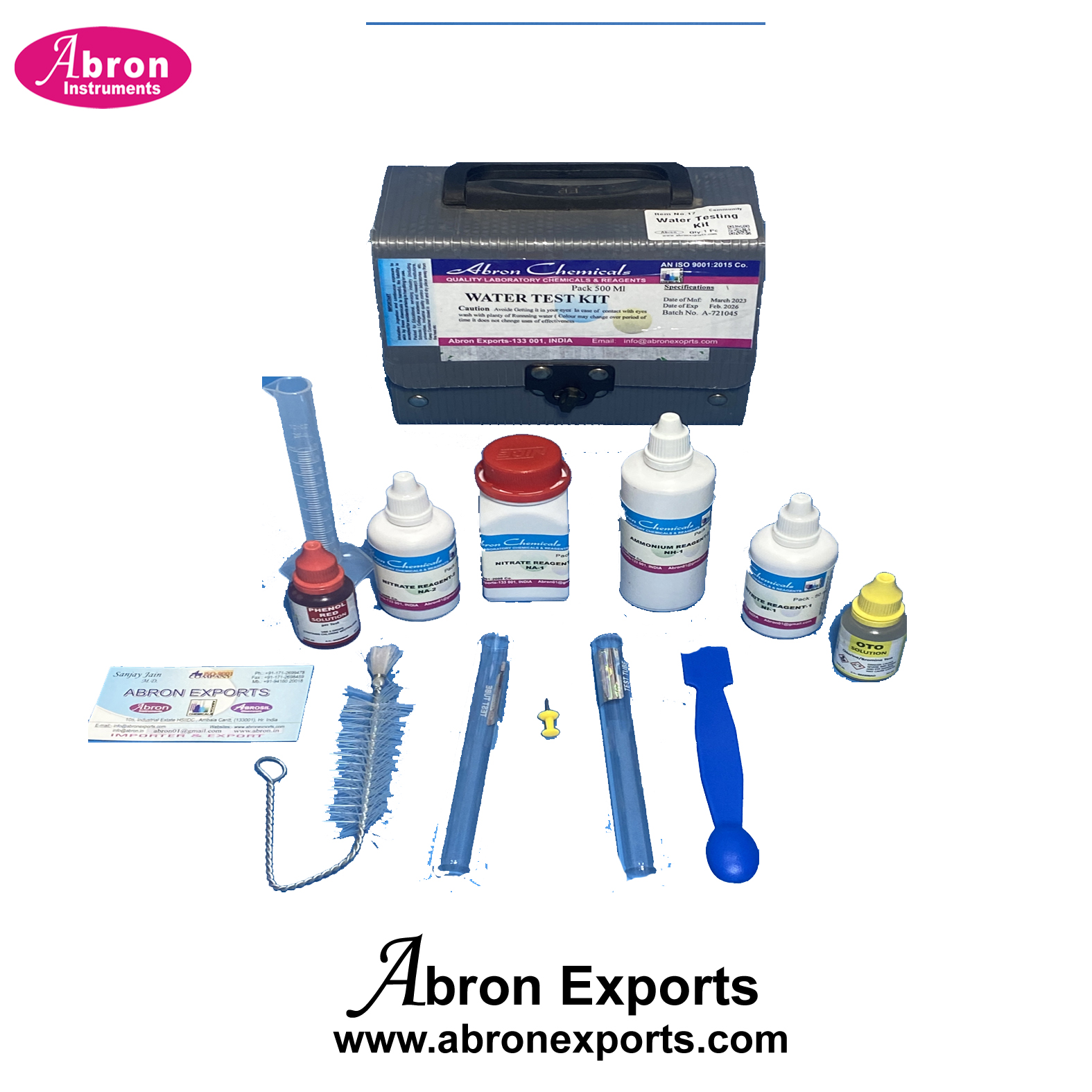 Water Test Kit Abron Estimation of Nitrate Nitrite Ammonia Phenol Red Tests Abron AB-250WNP 